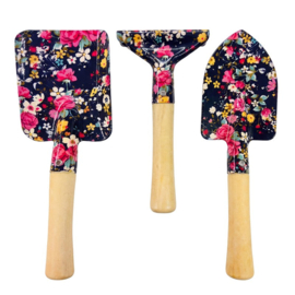 Tuingereedschap set kind blauw gebloemd