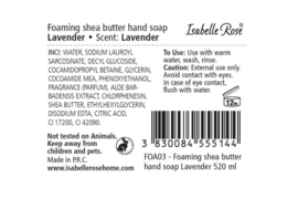 Schuimende sheaboter handzeep Lavendel 520ml