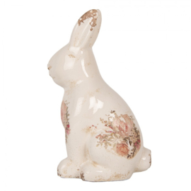 Decoratie konijn met rozen 13*10*22