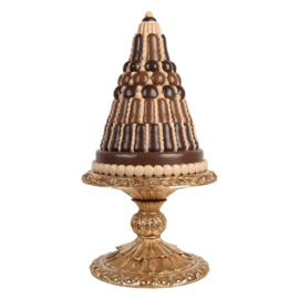 Luxe decoratie taart op goudkleurige voet 24*45