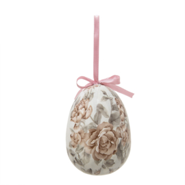 Set van 2 decoratie hangers ei grijs/groen 9*12