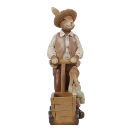 Decoratie vader konijn met kleintje 13*7*23