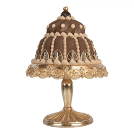 Luxe Kerst decoratie tulbandtaart op gouden voet 26*36