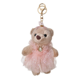 Sleutel-tashanger beertje beige 15cm