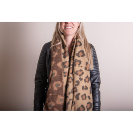 Winter sjaal panter bruin/beige