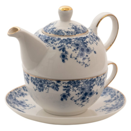 Tea for one blauwe bloemetjes