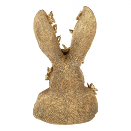 Decoratie konijn met vlinders goudkleur 21*20*34