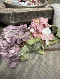 Kunstbloem Hortensia zacht paars 55cm