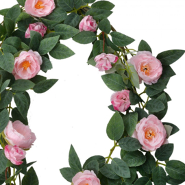 Kunstbloem guirlande rozen roze 180cm