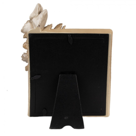 Fotolijst bloemen en vlinder taupe/groen 13*18