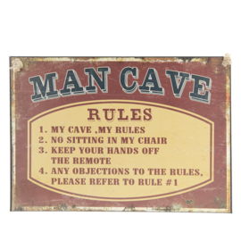 Tekstbord  Man Cave ijzer 29*40