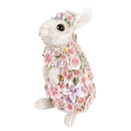 Decoratie konijn met bloemen 16*13*25