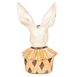 Decoratie konijnen hoofd oranje/roze