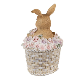 Decoratie konijn in bloemenmand