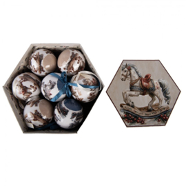 Kerstballen set (14) in luxe doos Hobbelpaard