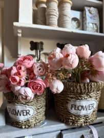 Set van 2 kleine mandjes Flower rond 16-13cm
