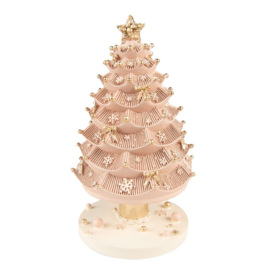 Muziekdoos Kerstboom roze 11*20