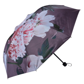 Paraplu met bloemen paars 95cm