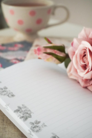 Notitieboek Lucy roosjes roze  A5