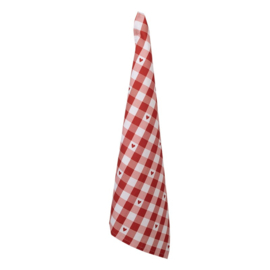 Keukendoek Love It hartjes rood/wit model 2