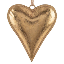 Metalen hart hangend goud (S) 15*3*12