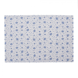 Stoffen placemats (6) roosjes blauw