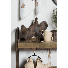 Decoratie haan grijs/bruin 19*9*24