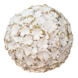 Decoratie bol wit/goud 10cm