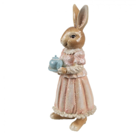 Decoratie konijn met theepot 11*11*26