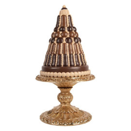 Luxe decoratie taart op goudkleurige voet 24*45