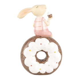 Decoratie konijntje op donut