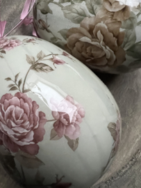 Set van 2 decoratie hangers ei grijs/groen 9*12