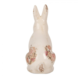 Decoratie konijn met rozen 13*10*22