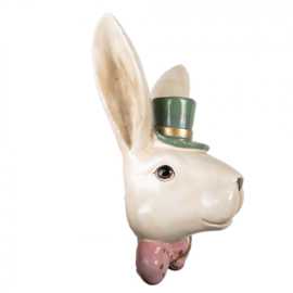 Decoratie konijn met strik en hoedje 17*11*25