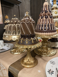 Luxe decoratie taart op goudkleurige voet 24*45