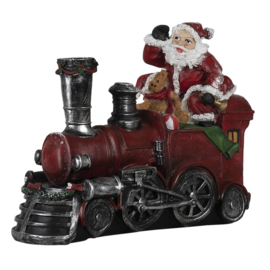 Kerstdecoratie Kerstman op locomotief