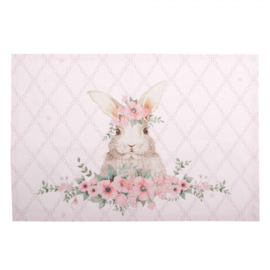 Stoffen placemats (6) Floral Easter Bunny