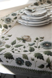 Keukendoek Anemoon beige/groen