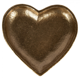 Decoratie schaal hart goudkleur 14*14*2