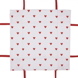 Broodmandje Love It hartjes rood/wit