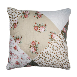 Sierkussenhoes roosjes groen/beige 40*40
