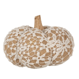 Decoratie pompoen met kant 15*13