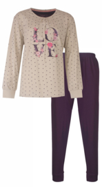 Dames pyjama LOVE beige
