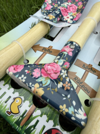 Tuingereedschap set kind blauw gebloemd