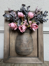 Wandplank met halve pot bruin 30*40*10