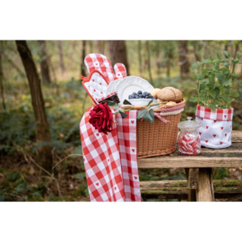 Broodmandje Love It hartjes rood/wit