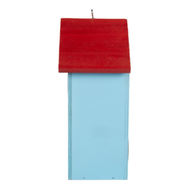 Vogelhuisje klaprozen blauw/rood