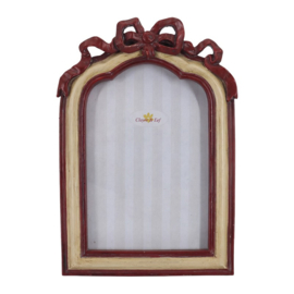 Fotolijst met strik rood/beige 10*15