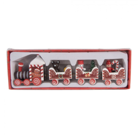 Houten Kerst decoratie treintje 22*2*7