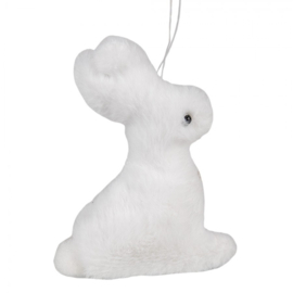 Paashanger pluche konijntje wit 10cm